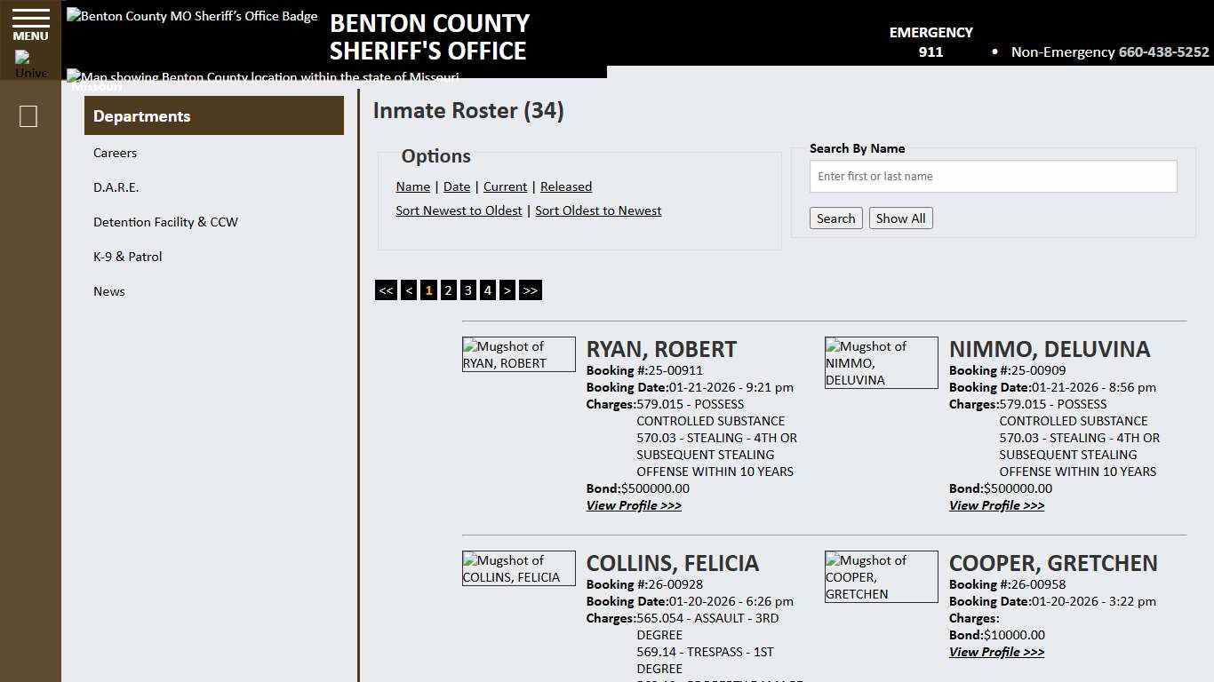 Inmate Roster - Current Inmates Booking Date Descending - Benton County MO Sheriff’s Office