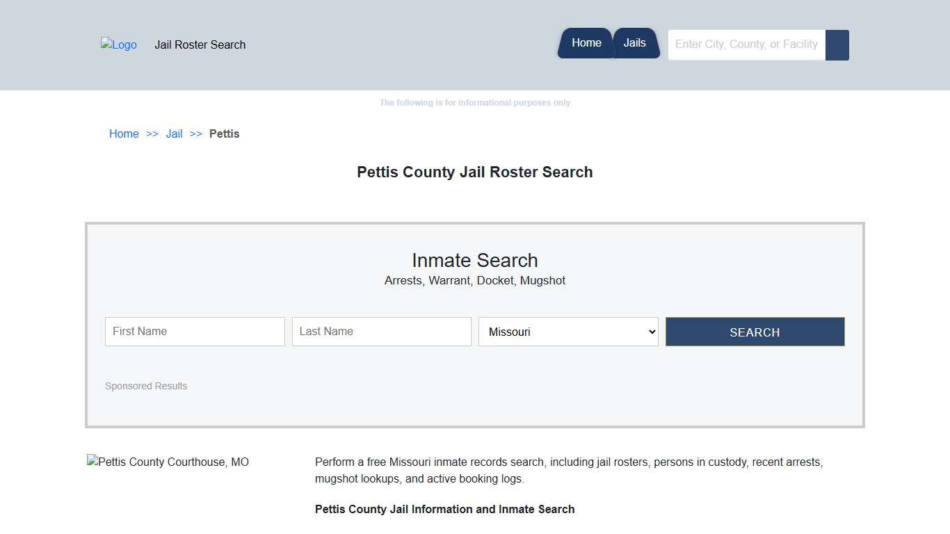 Pettis County Jail Roster Search | Jail Roster Search